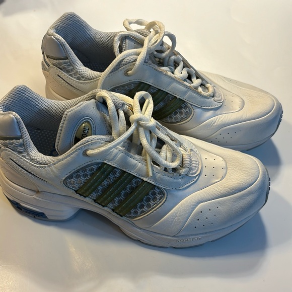 Adidas Shoes - Adidas Climacool athletic shoes white with grey, blue and green size 6